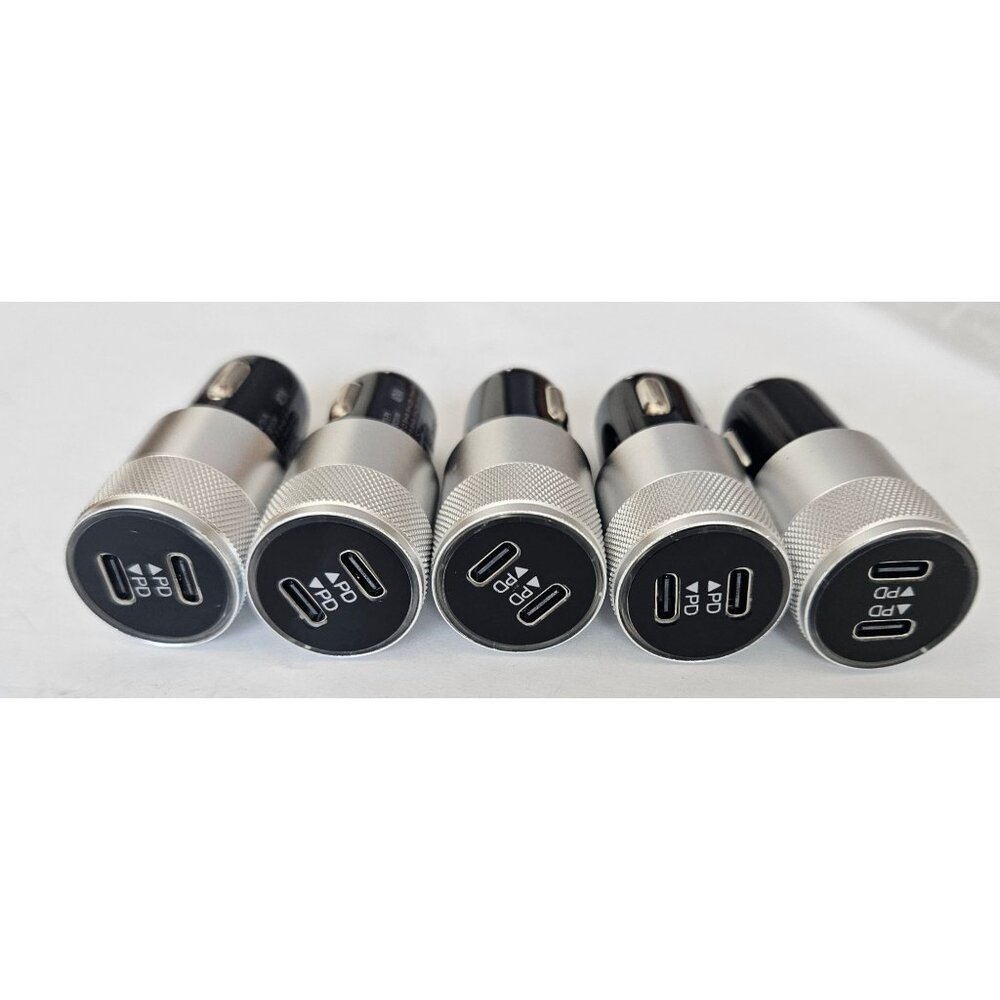 5 Pc 40W Dual PD Car Charger Adapter Fast Charging Type USB C Quick Charger